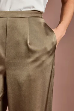 Coast Pantalon Évasé En Satin<Femme Pantalons|Satin Et Dentelle
