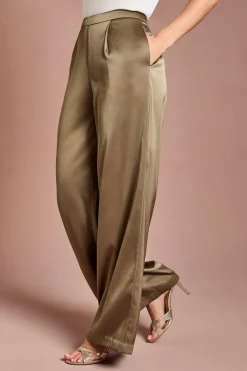 Coast Pantalon Évasé En Satin<Femme Pantalons|Satin Et Dentelle