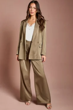 Coast Pantalon Évasé En Satin<Femme Pantalons|Satin Et Dentelle