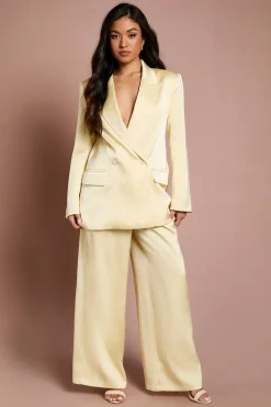 Coast Pantalon Évasé En Satin Petite<Femme Pantalons|Satin Et Dentelle
