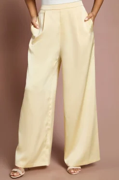 Coast Pantalon Évasé En Satin Petite<Femme Pantalons|Satin Et Dentelle