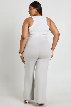 Pantalon Évasé Grande Taille Avec Ceinture Nouée À La Taille