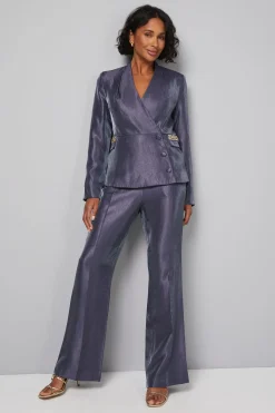 Pantalon Évasé à Plis Devant