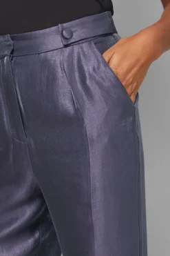 Pantalon Évasé à Plis Devant