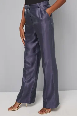 Pantalon Évasé à Plis Devant