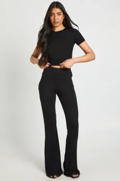 boohoo Pantalon Évasé Taille Haute Basique Coupe Tall<Femme Pantalons|Basiques