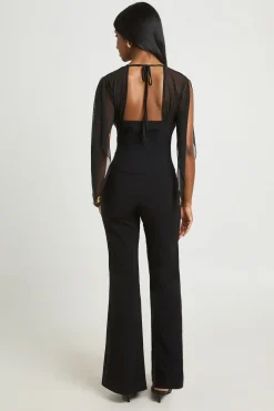 Pantalon Évasé Taille Haute En Bengaline