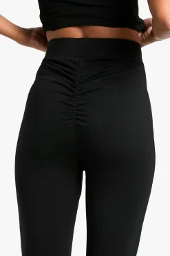 boohoo Pantalon Évasé Taille Haute En Jersey De Coton Avec Détails Froncés Sculptants<Femme Pantalons|Leggings