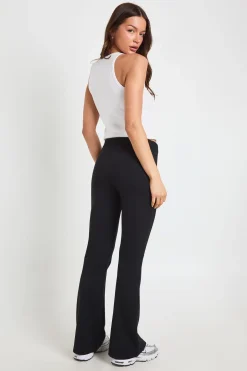 Pantalon Évasé Taille Haute En Jersey Interlock