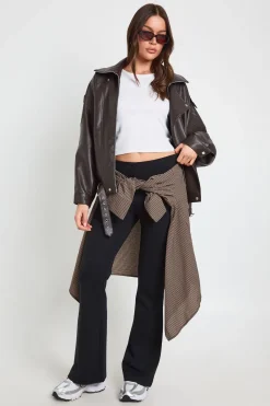 Pantalon Évasé Taille Haute En Jersey Interlock