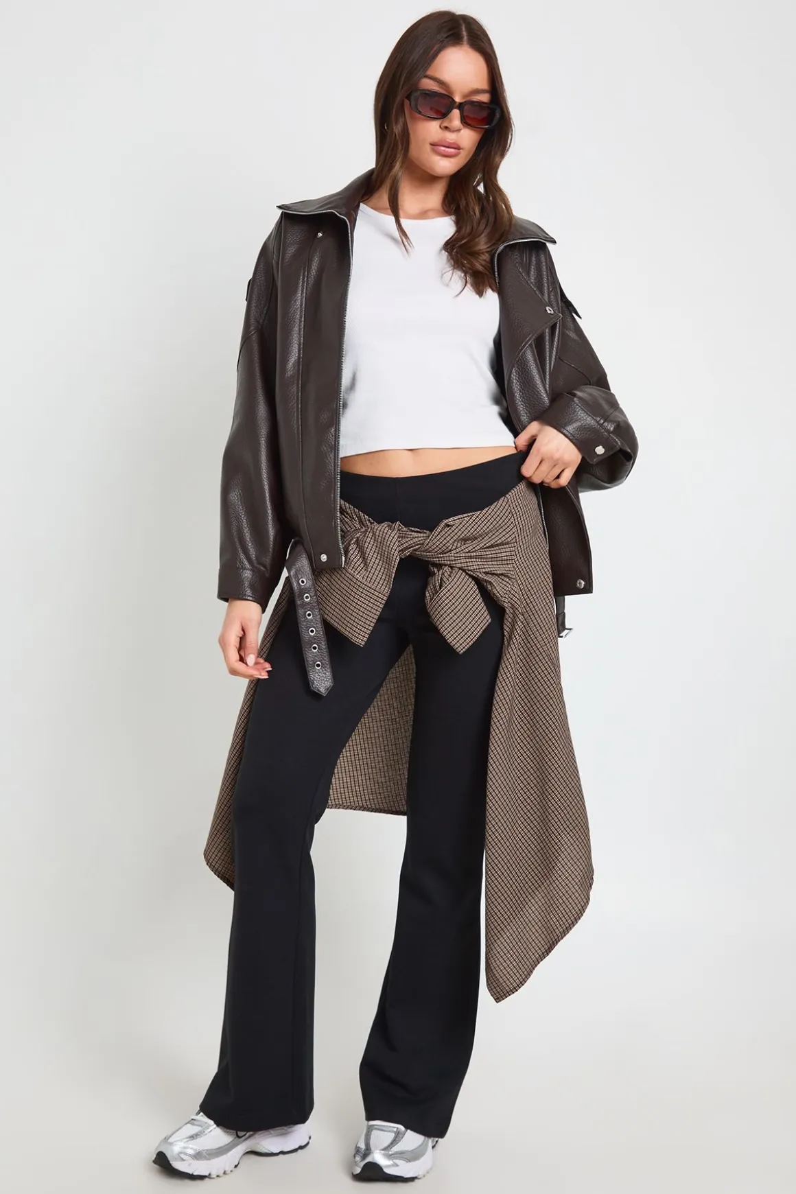 Pantalon Évasé Taille Haute En Jersey Interlock