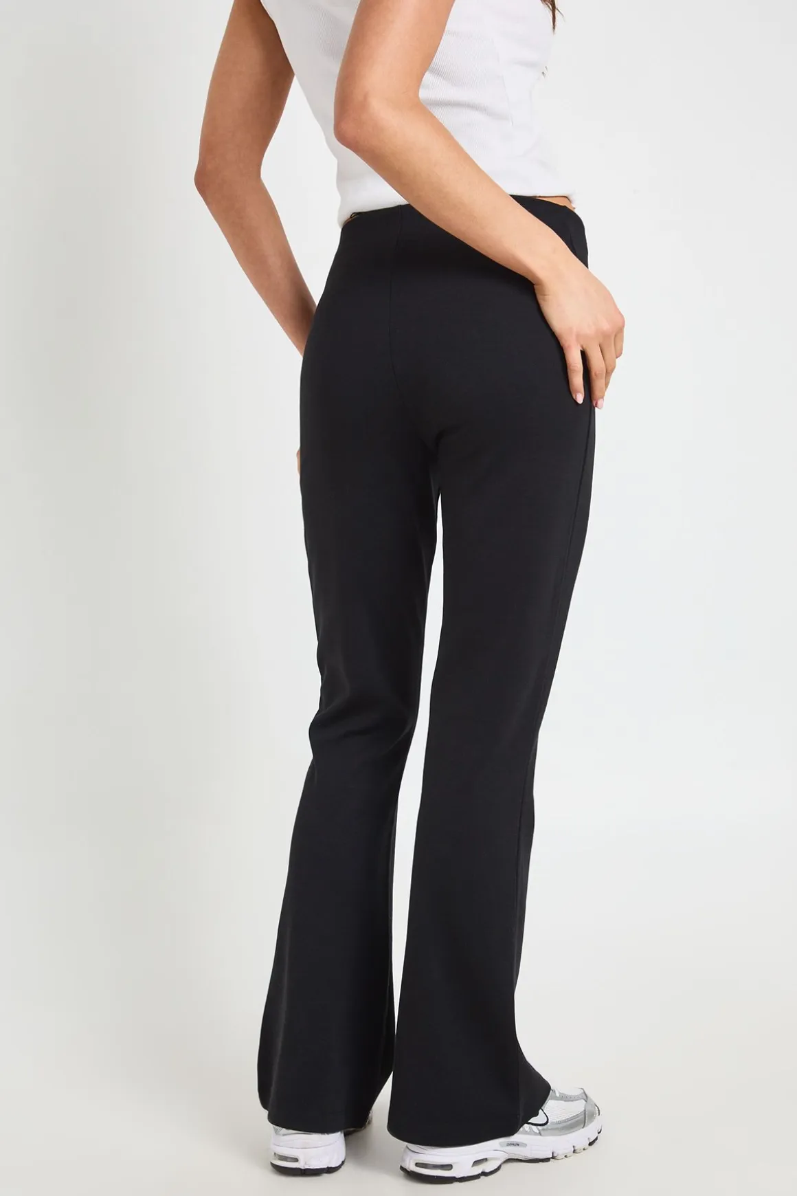 Pantalon Évasé Taille Haute En Jersey Interlock