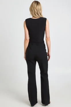 Pantalon Évasé Taille Haute Stretch Petite