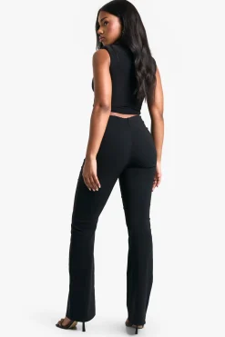 boohoo Pantalon Évasé Taille Haute Stretch<Femme Pantalons