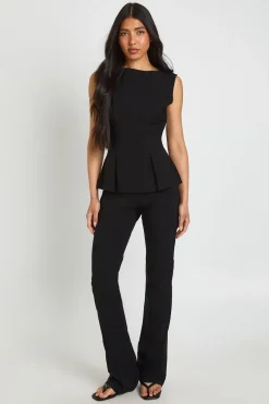 boohoo Pantalon Évasé Taille Haute Stretch Coupe Tall<Femme Pantalons