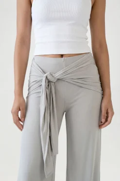 Pantalon Évasé À Taille Nouée