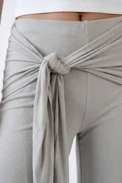 Pantalon Évasé À Taille Nouée