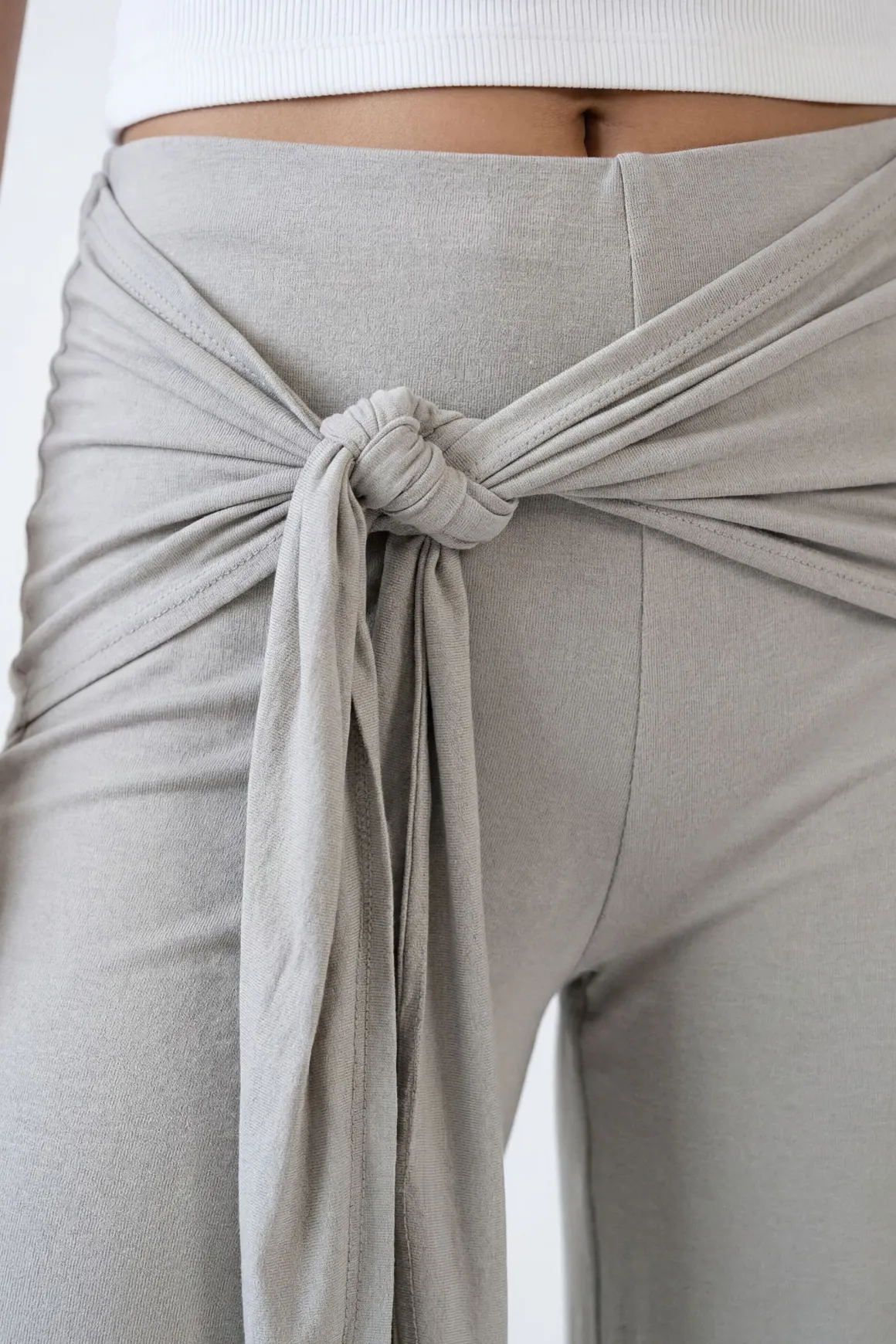 Pantalon Évasé À Taille Nouée