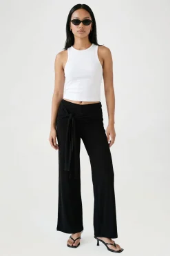 Pantalon Évasé À Taille Nouée