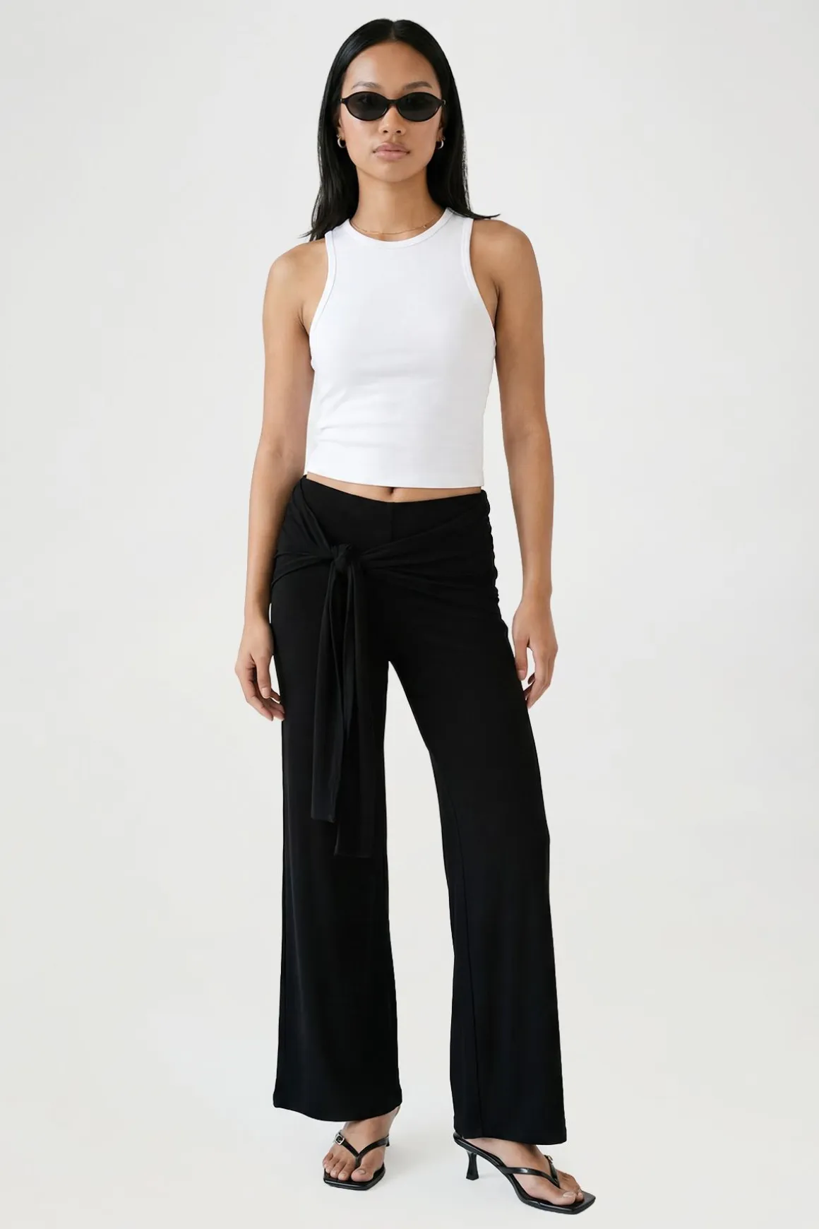 Pantalon Évasé À Taille Nouée