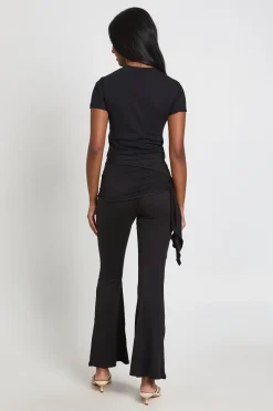 Pantalon Évasé À Taille Nouée Enveloppante