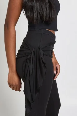 Pantalon Évasé À Taille Nouée Enveloppante