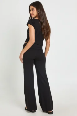 Pantalon Évasé À Taille Repliée Et Clous