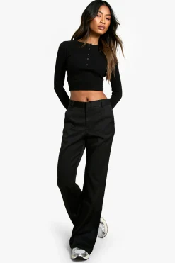 boohoo Pantalon évasé tissé sur mesure<Femme Pantalons|Tailleurs