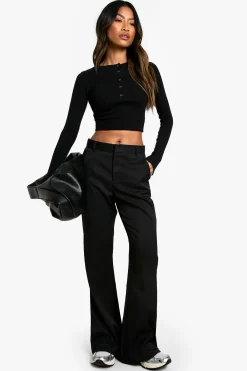 boohoo Pantalon évasé tissé sur mesure<Femme Pantalons|Tailleurs