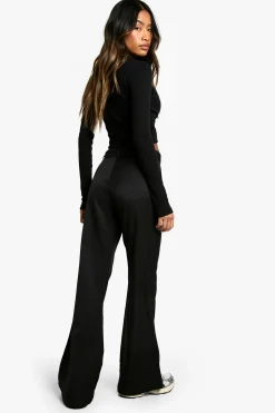 boohoo Pantalon évasé tissé sur mesure<Femme Pantalons|Tailleurs