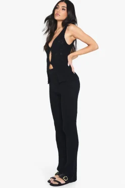 Pantalon évasé tricoté-crochet