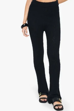 Pantalon évasé tricoté-crochet