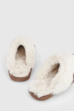 boohoo Pantoufles mules à imprimé avec bordure pelucheuse<Femme Imprimé Léopard|Pyjamas