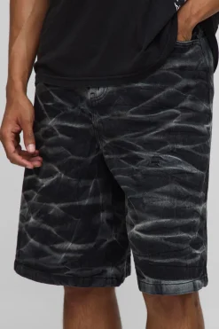 boohooMAN Parachute Crinkle Washed Denim Shorts<Homme Denim|Denim