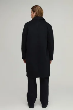 boohooMAN Pardessus uni à col en<Homme Vestes & Manteaux Grande Taille|Tout Afficher