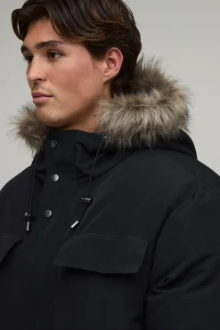boohooMAN Parka Arctique À Casynthétiqueche En Synthétique<Homme Manteaux Et Vestes