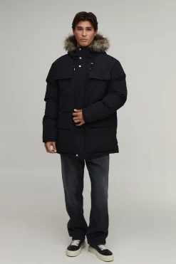 boohooMAN Parka Arctique À Casynthétiqueche En Synthétique<Homme Manteaux Et Vestes