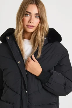 Parka à capuche en synthétique