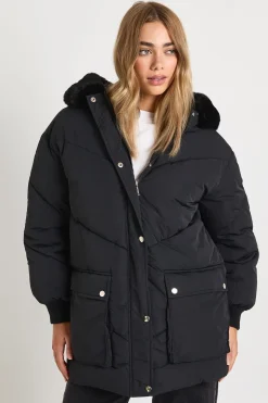 Parka à capuche en synthétique