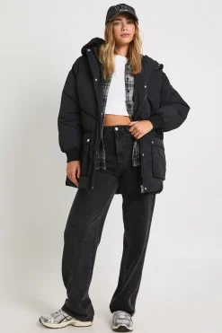 Parka à capuche en synthétique