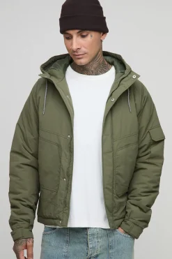 Parka à capuche grande taille, coupe régulière, avec détails de couture