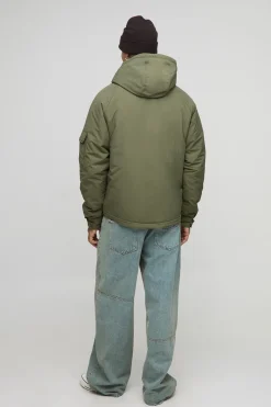 Parka à capuche grande taille, coupe régulière, avec détails de couture