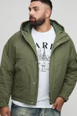 Parka à capuche Plus, coupe régulière, détails de couture