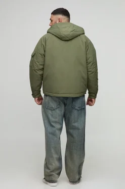Parka à capuche Plus, coupe régulière, détails de couture