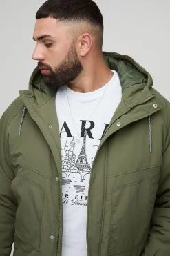 Parka à capuche Plus, coupe régulière, détails de couture