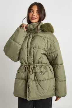 Parka à garniture en synthétique