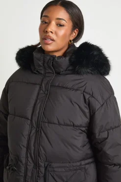 Parka Grande Taille Avec Bordure En Synthétique