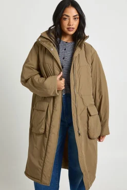 boohoo Parka longline à taille cintrée<Femme Vestes & Manteaux