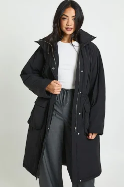 boohoo Parka Longline à taille cintrée<Femme Vestes & Manteaux