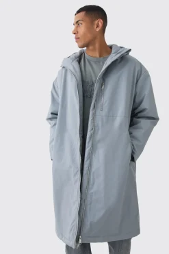boohooMAN Parka longue oversize matelassée<Homme Manteaux Et Vestes